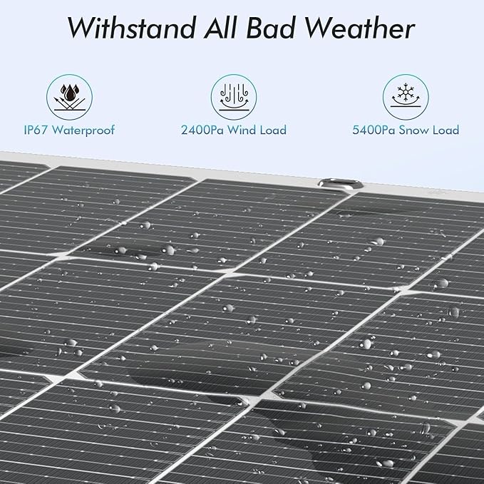 Viewsun Flexible Solar Panel 4PCS 100 Watt, Fiberglass Bendable Solar Panels 16BB Mono Cell, Lightweight & Urtra-Thin for RV, Camping, Boat, Balcony, Roof, Yacht,Uneven Surface