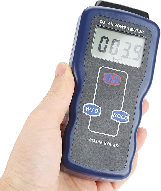 Solar Power Meter Digital Handheld Irradiance Tester for Sunlight Radiation PV Solar Panel Installation Photovoltaic Testing