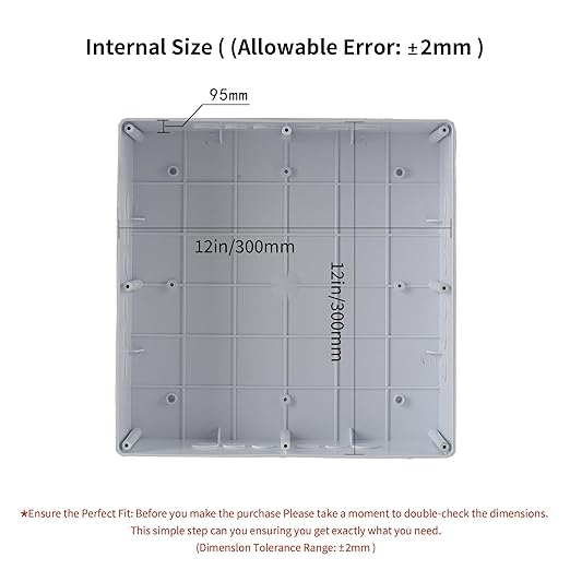 12" x 12" x 4" PVC Plastic Junction Box with Pre Molded 3/4" & 1" Punch in Holes Waterproof Electrical Boxes Project Junction Conduit Box for Electrical Outdoor Enclosure
