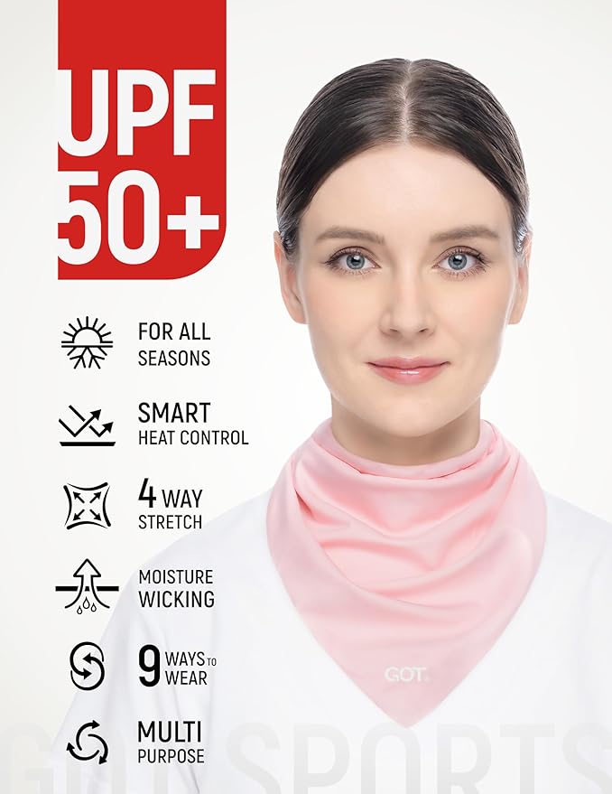 GOT Sports UPF 50+ Cooling Bandana for Men & Women - Thermoregulation, Moisture-Wicking, Sun Protection Bandana Neck Wraps
