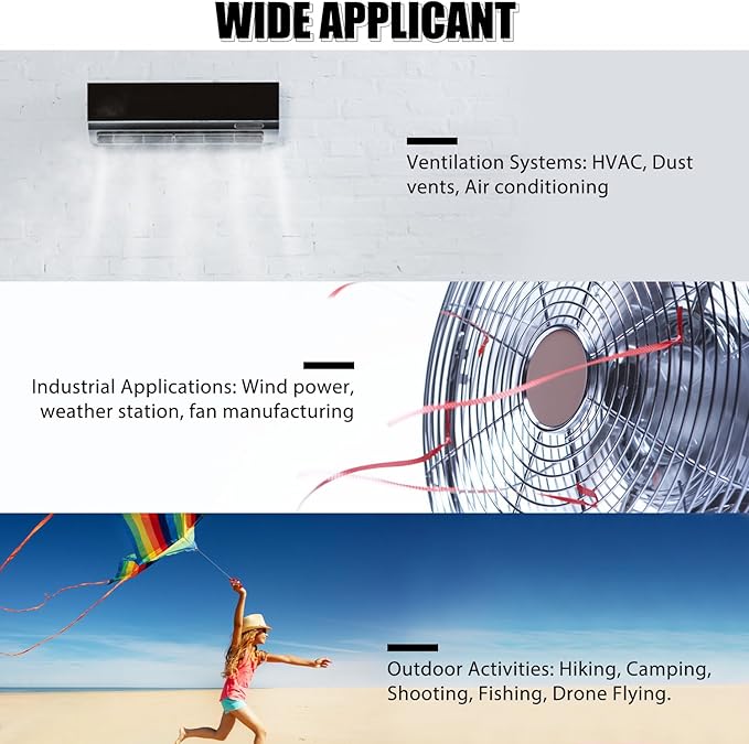 AIOMEST Digital Anemometer AI-100APP Wind Speed Measuring Device Android/iPhone Compatible W/Data Logging for Air Flow Velocity Wind Temperature Wind Chill Gauge Tester