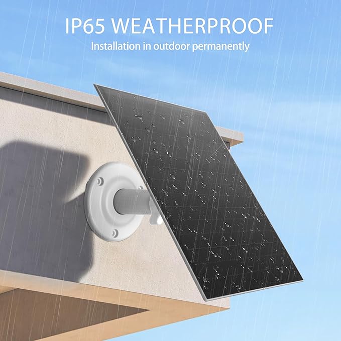 Greensolar 4W Solar Panel for Security Cameras, IP65 Waterproof Outdoor USB-C Cable with Adjustable Bracket, Compatible with Rechargeable Battery Cameras