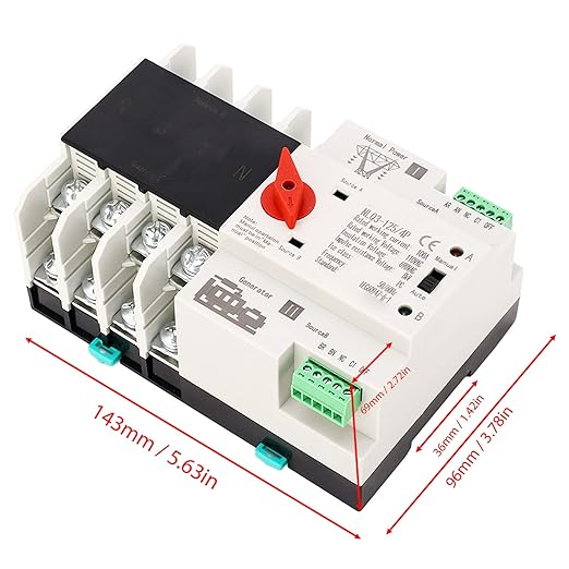 Automatic Transfer Switch Din Rail Mount 4P 100A AC110V Fast Transfer Power Selector