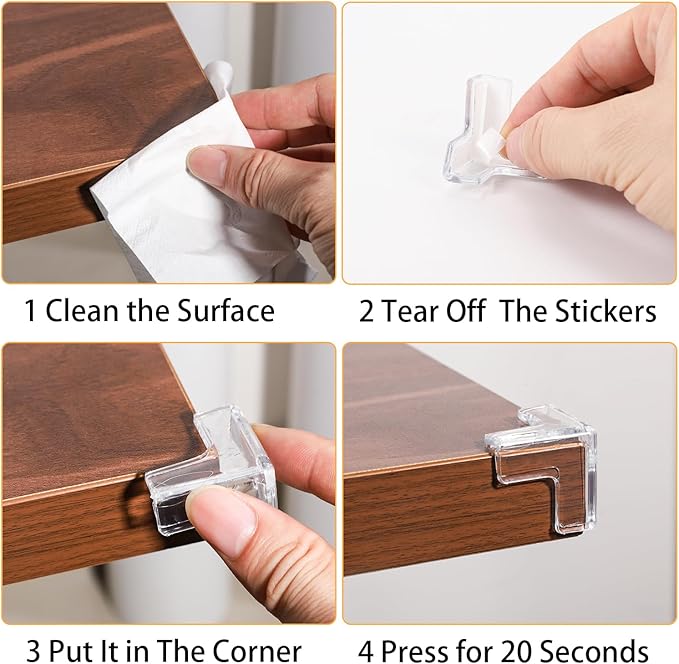 24 Pack Corner Guards Corner Protectors for Baby，Table Corner Protectors for Baby，Furniture Guards，Baby Proof Corner Protectors to Cover Sharp Furniture