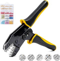 STEELITE 546PCS Crimping Tool Set with Connectors - Quick Release Ratchet Wire Crimping Tool for Heat Shrink, Insulated Nylon, Non-Insulated, Ferrule Wire End, Open Barrel Terminals, Solar Connectors