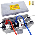 Medium Outdoor Electrical Box (10.3 x 5.9 x 3.7 in),IP54 Waterproof Extension Cord Connection Box with 6 Cable Entry Ports,Large Weatherproof Outlet Cover for Power Strip,Holiday Lights,Plug&Timer