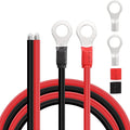 Solar Battery Cables 10 Gauge Power Inverter Cables with 3/8" Ring Terminals 10AWG Wire Tinned Copper Tray Extension Cable for Solar,RV,Auto Car,Boat (1M)