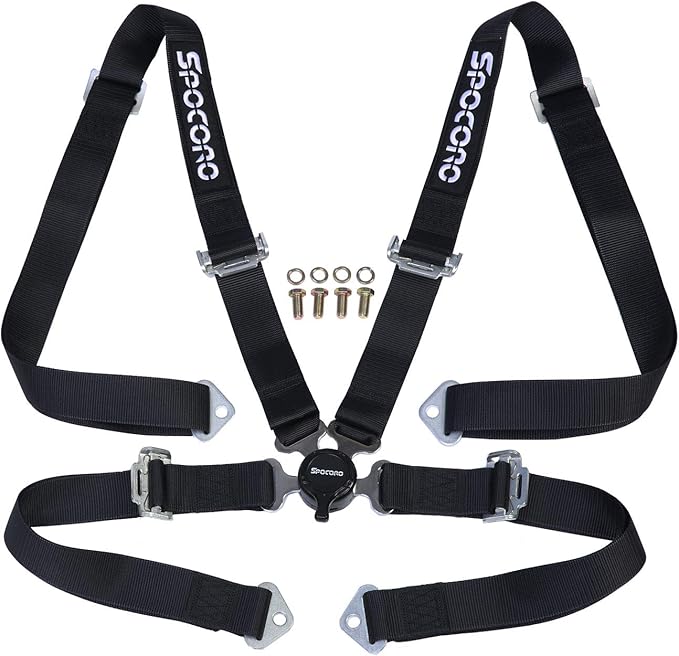 4 Point Racing Harness 2" Nylon Straps, Cam Lock Style (Pack of 1)
