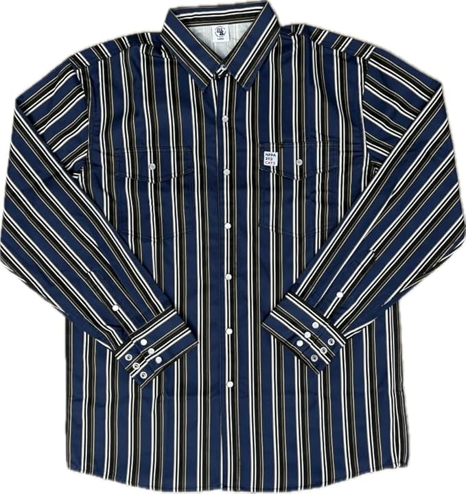 WoahBros FR Shirts for Men, 8oz Midweight Flame Resistant Welding Shirt, 100% Cotton, Pearl Snap Buttons - CAT2/NFPA2112
