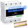 100amp AC110V Automatic Transfer Switch with LED Display, 50/60Hz 2P ATS Auto Dual Power Outdoor Changeover Switch for Home Generator,L1 Priority Din Rail Mount CE Certified Selector Transfer Switches