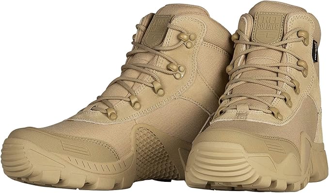 FREE SOLDIER Men's Waterproof Hiking Boots Tactical Work Boots Outdoor Lightweight Military Boots