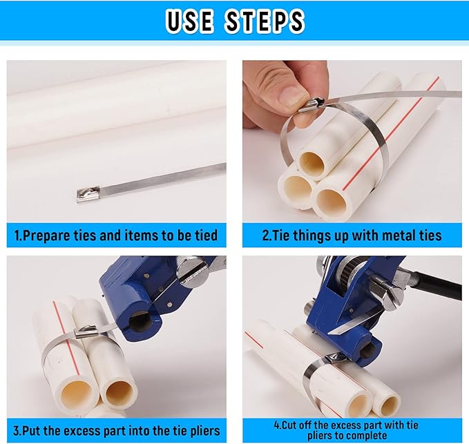 24 Inch Metal Cable Zip Ties, Stainless Steel Zip Ties Long,500 Lbs Heavy Duty Self-Locking Strap Ties, Steel Cable Tie, 40 PCS Strength for Exhaust Wrap, Garden Ties, Outdoor UV Resistant Cable Ties