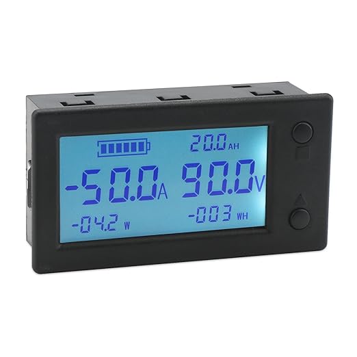 DROK Voltage Amp Meter DC, Battery Monitor DC 0-300V 200A, Ammeter Voltmeter for Solar System Setup Power Energy Capacity Volt Current Detector Panel with Hall Sensor