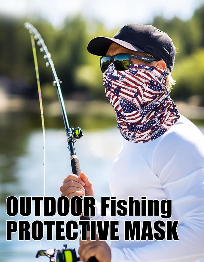 JHYWELL Cooling Neck Gaiter Face Mask, UV Protection Masks Gator, Windproof Bandana for Skiing, Fishing, Hiking, Cycling