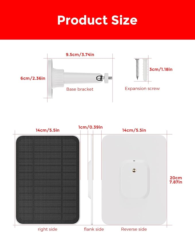5W Solar Charger for Battery Video Doorbells, Solar Panel with 19.6FT Cable Compatible with Battery Doorbell Plus/Pro/3/3+/4 – Weatherproof Solar Power Supply for Continuous Charging