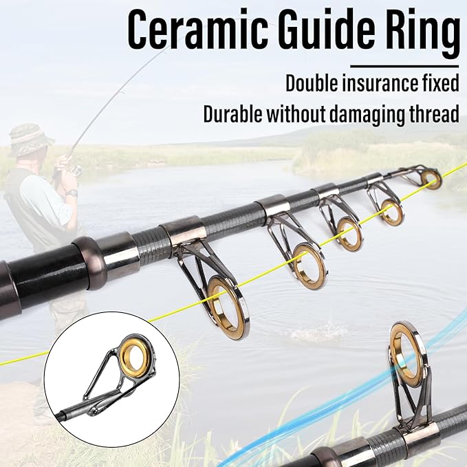 Dr.Fish Fishing Rod and Reel Combos 125-Pieces Telescopic Spinning Pole Reel Gear Equipment Set with Tackle Bag for Adult Collapsible Travel Complete Fishing Set Men Starter Freshwater Saltwater