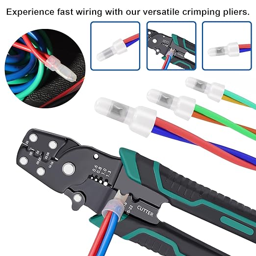 smseace 150 Pcs Nylon Closed End Crimp Terminal -Crimp Caps Wire Connectors for 22-16 AWG - Ideal for Automotive, Audio, and Electrical Applications