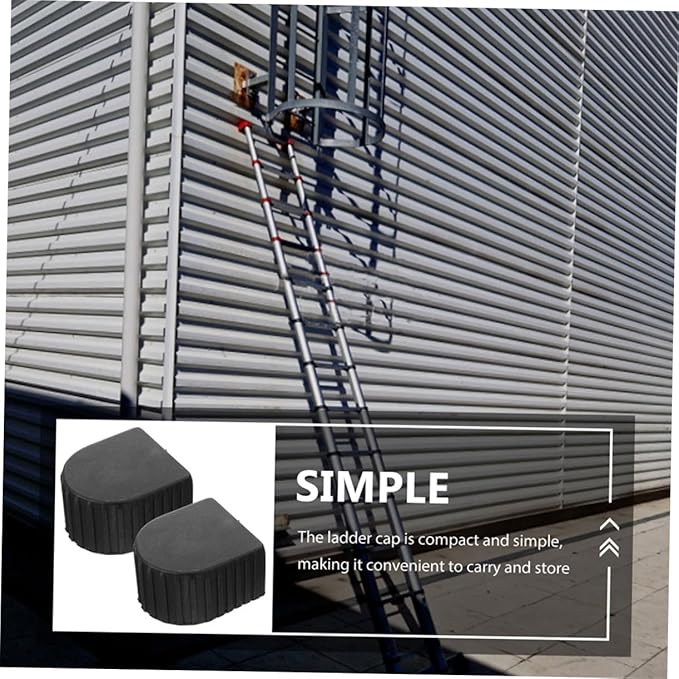 Cabilock 4pcs Non-Slip Ladder Feet Caps Aluminum Alloy Covers for Telescopic Ladders Enhanced Stability Easy Installation Fit for Enhanced Safety
