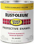 Rust-Oleum 7747502 Stops Rust Brush On Paint, Quart, Gloss Sunburst Yellow, (Pack of 1)