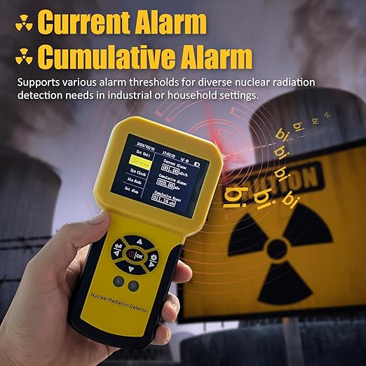 Nuclear Radiation Meter Geiger Counter, BTMETER Radioactive Detector Detect Beta Gamma X-Ray CPM Level w/Alarm, Handheld Radiation Dosimeter LCD Display BT-886A