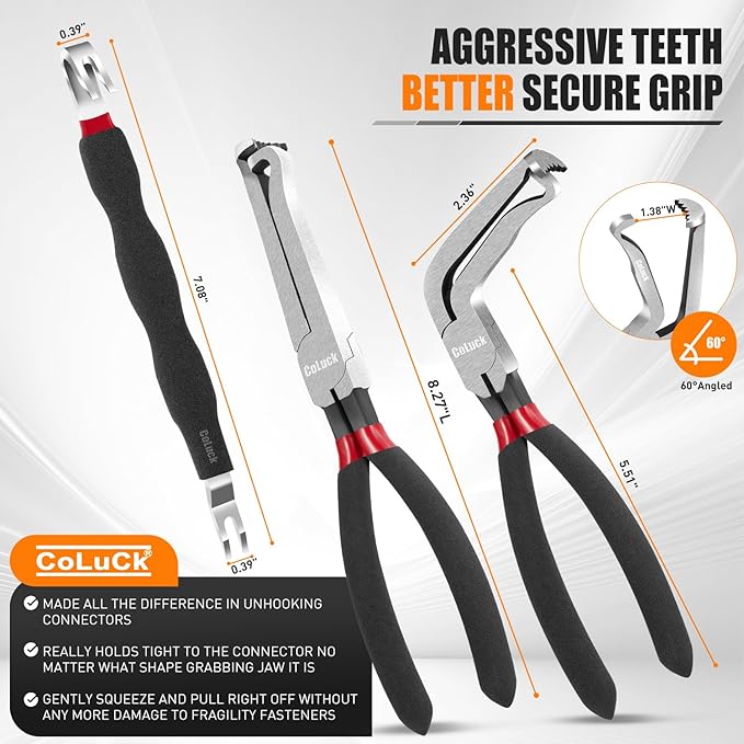 3Pcs Electrical Disconnect Pliers, Upgrade Electrical Connector Pliers, Automotive Electrical Connector Removal Tool, Automotive Electrical Terminal Connector Separator Removal Tool for Cars