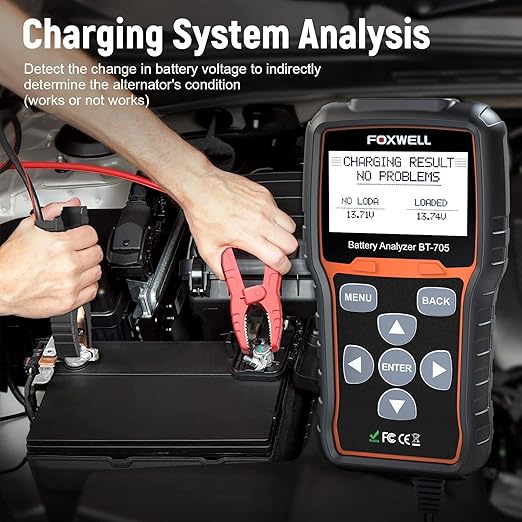 Car Battery Tester 24V 12V, FOXWELL BT705, GRS Certified Professional Automotive 100-2000CCA Load Tester, Digital Cranking Charging System Alternator Analyzer for Shop Mechanic Heavy Duty Truck Boat