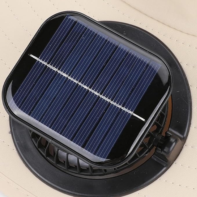 Solar Fan Hat Wide Brim Hat with Fan Sunscreene Neck Flap 3-Speed Outdoor Sun Hat for Fishing,Hiking,USB Solar Charging