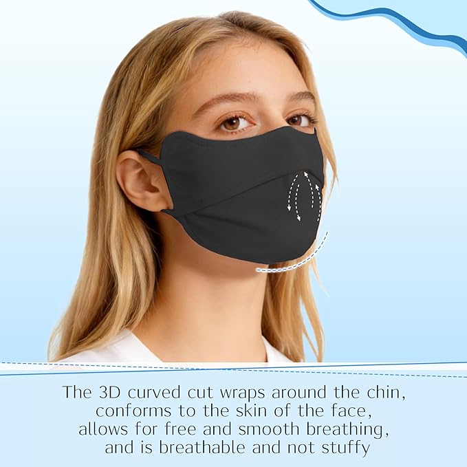 4 Pcs UV Sun Protection Face Mask and Neck Gaiter Scarf Cover UPF50+ Breathable Cooling Design for Summer Outdoor Activities
