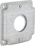 4 in. Square Cover, Universal Exposed Work, 1-Round Device, 3-in-1 Plates