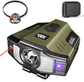 LED Hard Hat Light, 800Lumens Rechargeable Dimmable Clip on Cap Lights, 180°Adjustable Hat Flashlight Headlamp Waterproof for Running, Camping, Hunting, Cycling