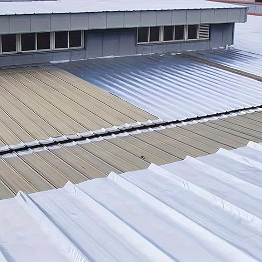 Heavy Duty Industrial roof Waterproof Tape, Suitable for Metal Surfaces, Corrugated Roofs, and Iron Plates - Durable, high-Grade sealant, Industrial roof Maintenance (Silvery, 3.94in*196.85in)