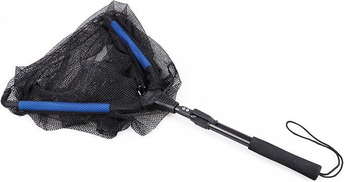 RESTCLOUD Fishing Landing Net with Telescoping Pole Handle, Fishing net Freshwater for Kids Men Women, Extend to 40-63 Inches