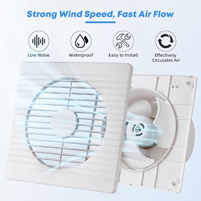 10inch Solar Fan with 20W Panel, Solar Vent Fan for Shed, Greenhouse, Dog Kennel, Chicken Coop Ventilation, Waterproof & Anti-Backflow Valve Attic Exhaust Fans
