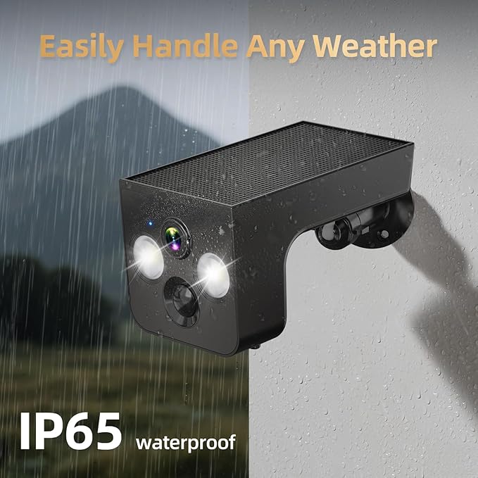 Solar Security Cameras Wireless Outdoor, 2K Battery Powered, Cloud/SD Storage, Built-in Solar, IP65 Waterproof, AI Motion, Color Night Vision, Outside WiFi Cameras for Home Security 4-Pack