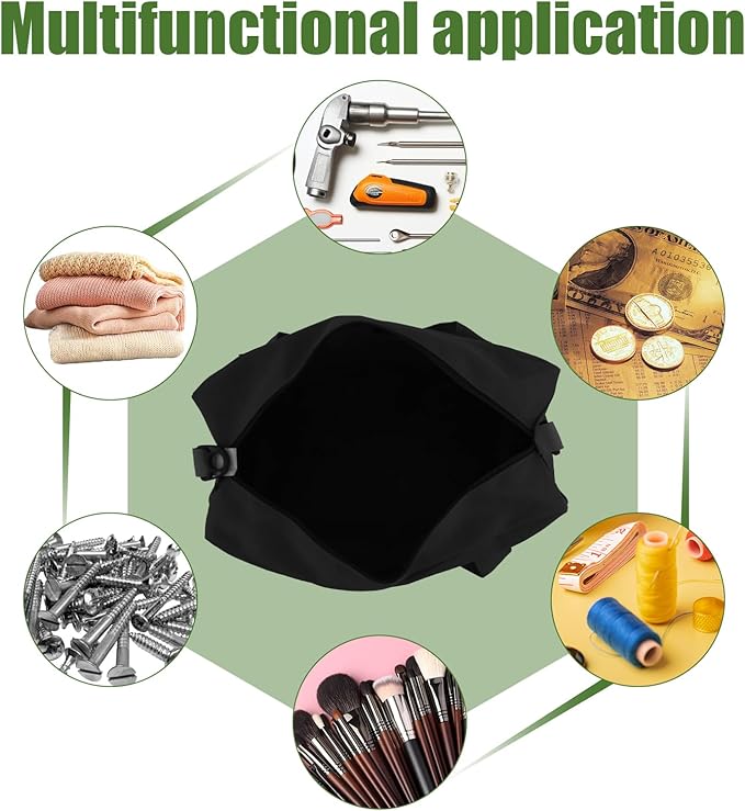 Small Tool Bag,Close Top Wide Mouth Tool Organizer Bag,Large Capacity Tool Bags for Men,Canvas Tool Storage Bag for Storage Handbag for Screwdrivers,Wrench,Pliers Hand Tools (black, 20 Inch)