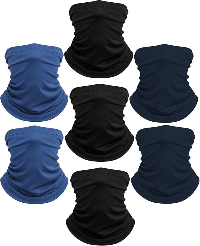 Xeoxarel Neck Gaiter, 7 Pack Cooling UV Protection, Bandana Face Mask Scarf for Men and Women