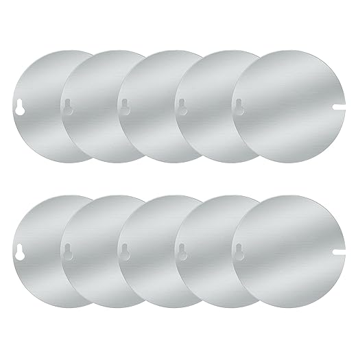 10pack 4 Inch Round Cover Plate Fits Standard Flat 4-Inch Round Electrical Box for Wall or Ceiling Junction Box Cover