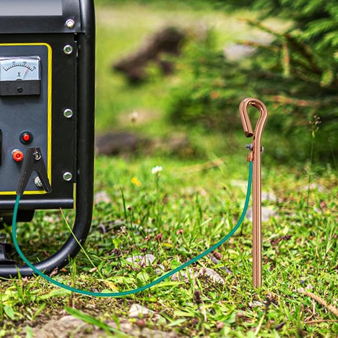 Portable Grounding Rod,Grounding Pin with Ground Wire Lug,Great for Electric Fences,Generator,Antennas,Satellite Dishes,Ground Post Pin,Tie Out Stake (1PCS Grounding Rod)