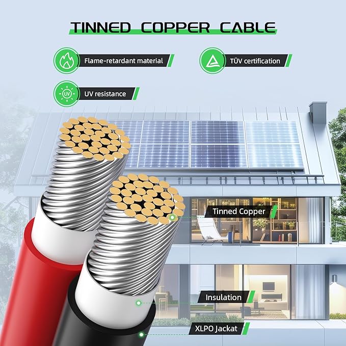 Bateria Power Solar Connectors for 6 Solar Panels, IP68 Waterproof Solar Panel Connectors Splitter, 12 to 2 Y Branch Parallel Adapter for Solar Cable Extension