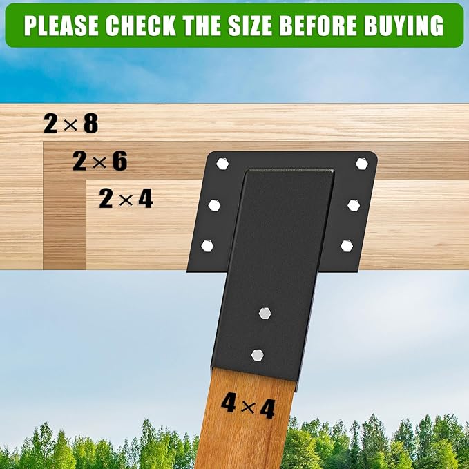 Dolibest Heavy Duty Deer Stand Brackets, 4x4 Compound Angle Bracket, Powder Coated Elevated Bracket for Outdoor Platforms, Deer Hunting, Shooting Shack, Observation Decks& Tree Houses (4Pack)