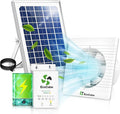 Solar Fan for Chicken Coop with Battery and Adjustable Thermostat, Solar Powered Fan with 12W Bifacial Solar Panel & 4" Exhaust Fan Accessories with Anti-backflow Valve