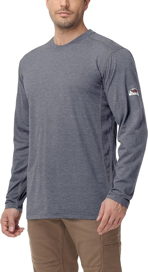 FR Shirts for Men 4oz Lightweight Fire Resistant Shirts for Men Long Sleeve Welding Shirt CAT1