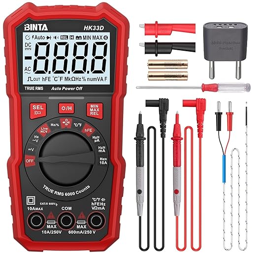BINTA 6000 Counts Digital Multimeter with NCV, Auto-Ranging Multimeter Tester for Electricians and DIY, Measures AC DC Voltage Current Resistance Capacitance Temperature, Flashlight Backlit Display