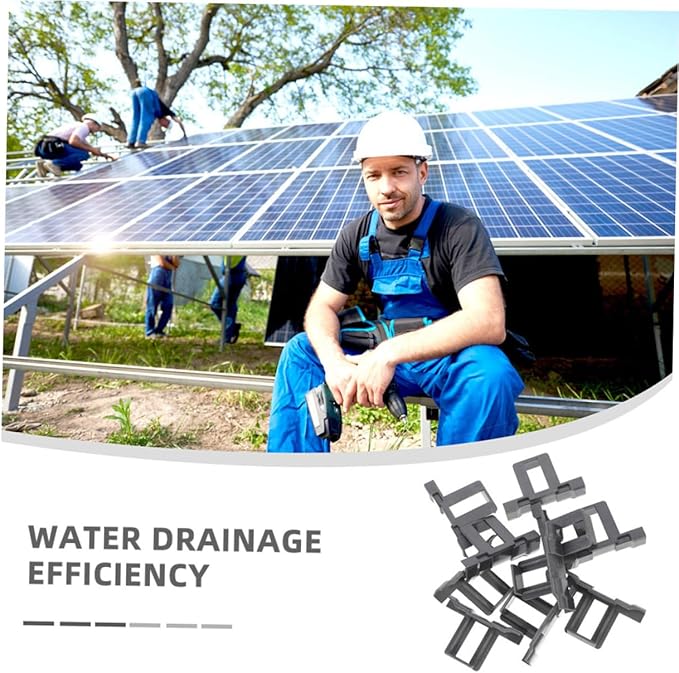 12pcs Solar Panel Drain Clips for Outdoor Photovoltaic Panel Maintenance Water Guide Clamp Stagnant Water Removal Compatible 35mm Modules