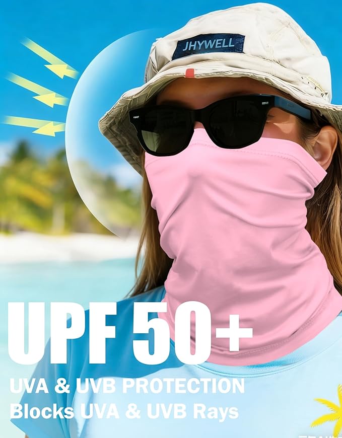 JHYWELL Cooling Neck Gaiter Face Mask, UV Protection Masks Gator, Windproof Bandana for Skiing, Fishing, Hiking, Cycling