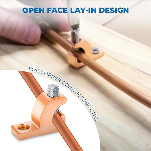 OHLECTRIC Lay in Lugs Grounding Connectors - Grounding Swimming Pool Lay in Connector - Pool Bonding Lugs, Ground Wire Lugs for 4-14 Wire Range - Quality Copper Wire Lugs for Conduits