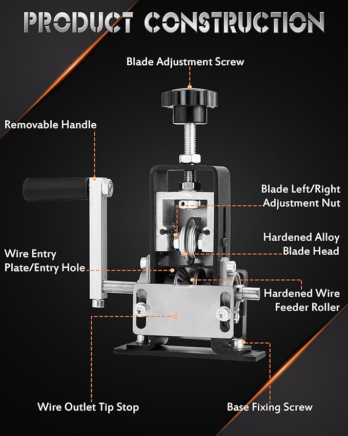 Manual Wire Stripping Machine, 2 IN 1 Drill-Powered/Hand Crank Wire Peeler Machine, For 0.06"-1"(1.5~25 mm) Scrap Copper, Wire Stripping Tool for DIY Cable Copper Recycling(Black)