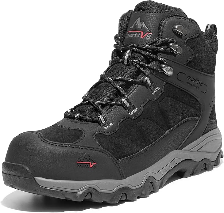 NORTIV 8 Waterproof Steel Toe Boots for Men Slip Resistant Safety Industrial Boots Paladin-Steel