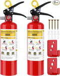 2Pack ABC Fire Extinguisher for Home, 1-A:10-B:C Rated Dry Chemical Extinguisher, Extintor Para Carro Fire Safety Equipment with Quick-Release Handle for Kitchen, Business, Vehicle