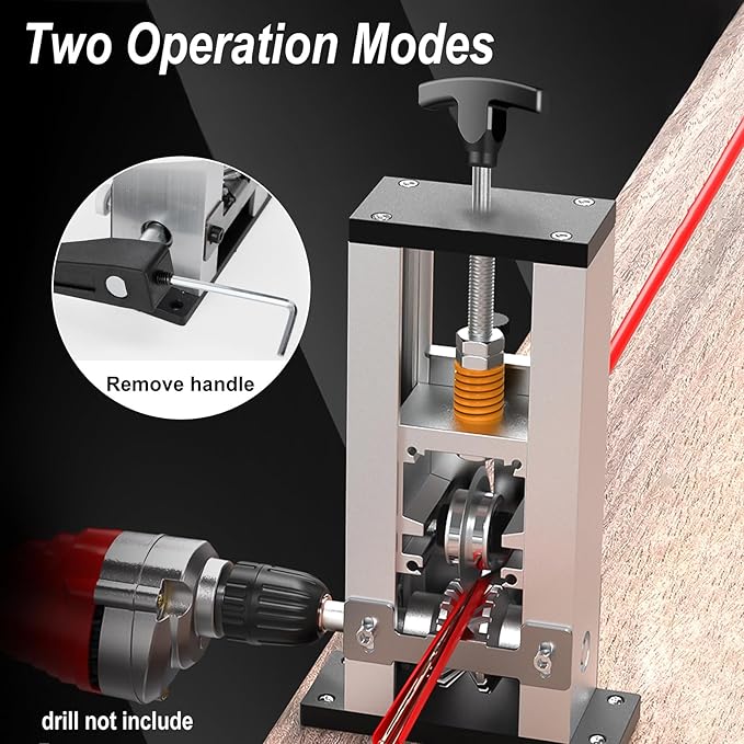 Wire Stripper Machine, Drill-Powered/Manual Two-In-One Wire Strippers Tool, Wire Stripper for 0.06"-1"(1.5~25 mm) Scrap Wire, Wire Stripping Tool for DIY Cable Copper
